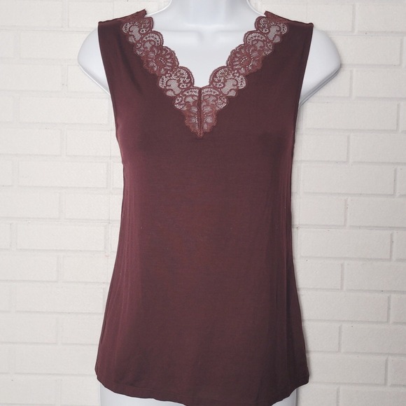 Lauren Ralph Lauren Tops - Vintage 2000s Lauren Ralph Lauren Tank Top M Plum Aubergine Lace Trim Cami